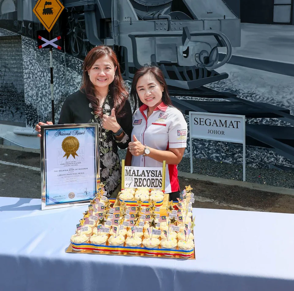 Malaysia Book of Records certificate for the largest train mural
